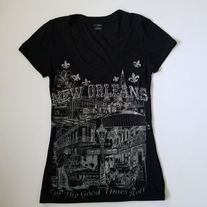 Bedazzled New Orleans Tourist Tee - Black Small S